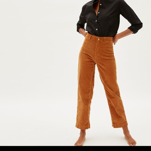 Everlane The Corduroy Wide-Leg Pant Brown Base - Size 14 - Picture 1 of 1